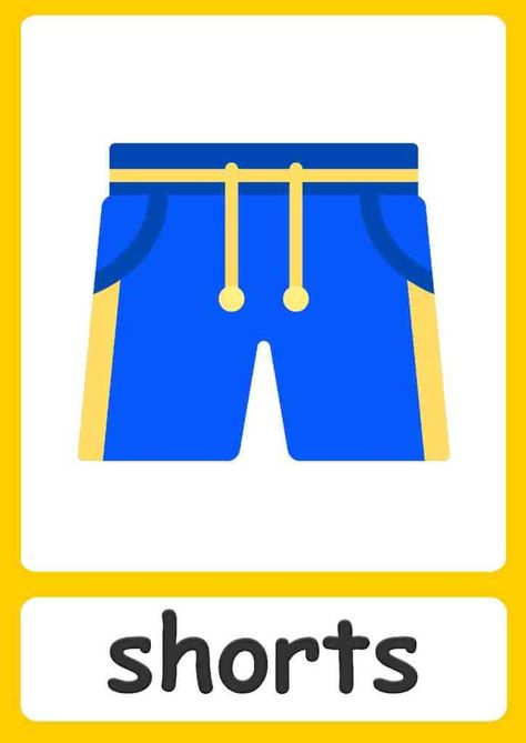 Clothes Flashcards, Preschool Flashcards, Kids Dental Health, Zoo Preschool, Clothing Poster, Free Flashcards, English For Kids, Learning English For Kids, Kindergarten Learning Activities