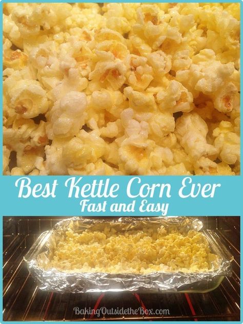 Kettle Corn Recipe Microwave, Homemade Kettle Corn, Flavored Popcorn Recipes, Kettle Corn Recipe, Popcorn Recipes Sweet, Kettle Corn Popcorn, Popcorn Recipes Easy, Caramel Corn Recipes, Puppy Chow Recipes