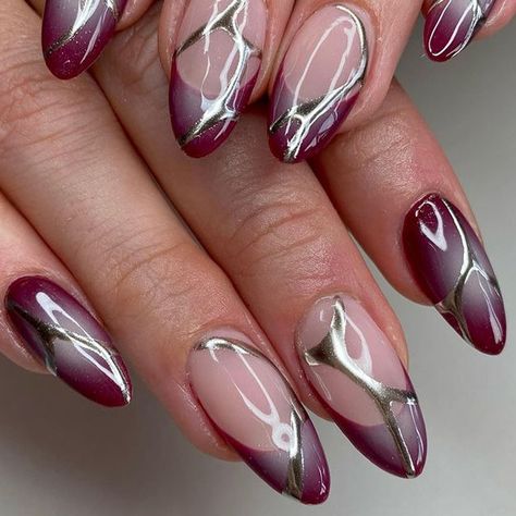 Burgundy Nails That You Will Fall In Love With ★ Burgundy Manicure, Birthday Nail Ideas, Glamorous Birthday, Burgundy Nail Art, Short Almond Shaped Nails, Burgundy Acrylic Nails, Burgundy Nail Designs, Almond Shaped Nails, Birthday Nail Designs