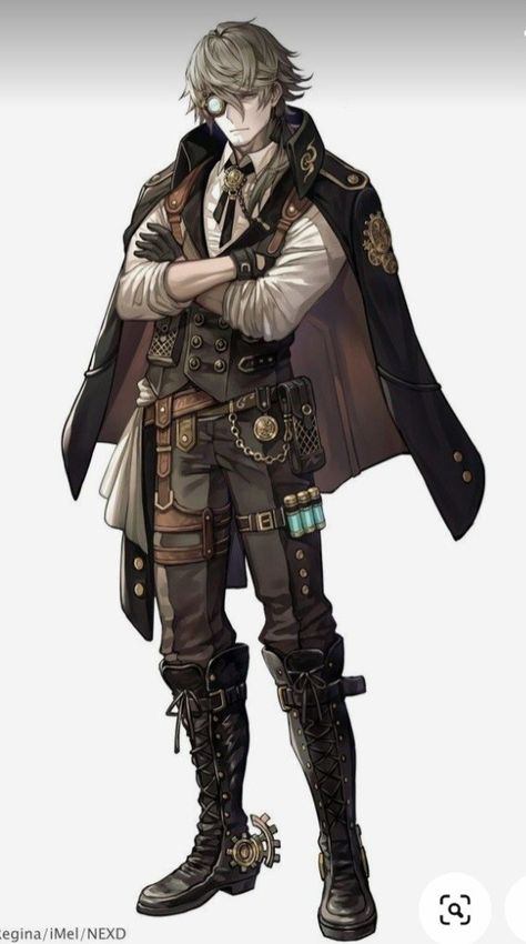 Steampunk Mercenary, Amanda Character, Dieselpunk Character Art, Explorer Character Design, Steampunk Guy, Steampunk Soldier, Steampunk Cowboy, Victorian Character Design, Toy Soldiers Art