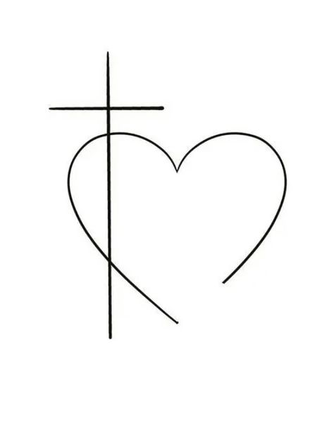 Small Cross Drawing, Heart And Cross Design, Cross Tattoo Meaning, Church Sign Sayings, Butterfly Tattoos Images, Grace Tattoos, Love Symbol Tattoos, Heart And Cross, Cross Drawing