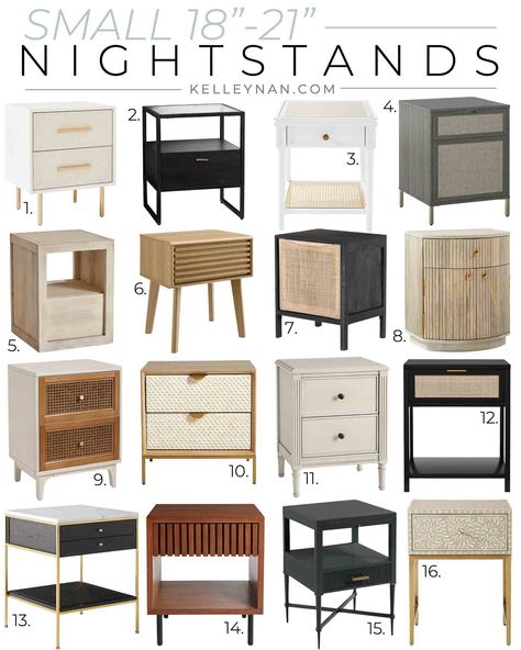 Small Nightstand With Drawer, Low Profile Bed Side Tables, Small Side Table With Drawer, Narrow Nightstands With Drawers, Nightstand Small Bedroom, Mixed Nightstands, Nightstands For Small Bedrooms, Small Nightstands Bedside Tables, Short Night Stand