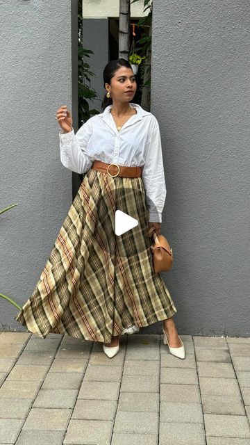 Steffhy Antony on Instagram: "Styling my favourite chequered maxi skirt from @cord.in for casual lunch date 🤍

Let me know if you would try this look in the comments :)

Earring @dipitreats 
Bag @polene_paris 
Shirt @zara 
Belt @ritukumarhq 
Heels @zara 

#steffstylingseries #styling #skirtstyling #white #whiteshirt #steffhymerwin #tamilblogger #coimbatoreblogger" Paris Shirt, Lunch Date, Coimbatore, White Shirt, My Favourite, Let Me Know, Style Me, Maxi Skirt, Let Me