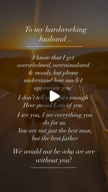 Amanda | Digital Mentorl | Motherhood | Empowering You on Instagram: "Share this to your hardworking husband to show how much you appreciate him! 

Behind every stay at home mum is a hard working husband.

Society no longer favors mums in the home!
It expects us to be stressed out, eat take out and to outsource our children’s care! 

But screw the social norm and thank you to my hardworking husband! 

#sahm #stayathomemum #husband #workinghusband #hardworkinghusband #stayathomemom #stayathomemomlife #motherhoodjourney #motherhood
#mumof4" Thank You To Husband, Proud Of My Hard Working Husband Quotes, Hardworking Husband Quotes, Thank You Husband, Hard Working Husband Quotes, Hard Working Man Quotes, Hard Working Husband, Letters To My Husband, Forever Love Quotes