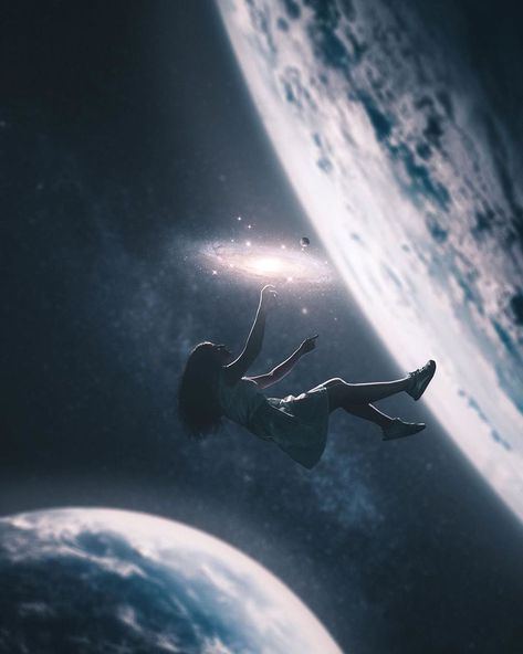 Spirits of Space on Instagram: “Falling into a New Universe 📷: @ramonlaasc” Queen Of Universe, Space Pfp, Space Goddess, ليلو وستيتش, Person Falling, Floating In Space, Snake Art, Different Aesthetics, Fantasy Aesthetic