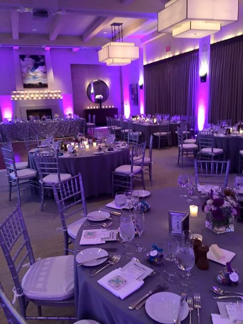 Amethyst Quinceanera Theme, Sweet 16 Chair Ideas, Purple And Bling Party, Purple And Silver Quinceanera Theme, Purple Sweet 16 Table Decorations, Purple Silver Decorations, Purple Party Theme Ideas, Purple White Silver Party, Sweet 16 Themes Purple