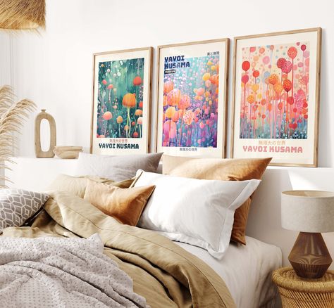 College Studio Apartment, Flower Market Posters, Flower Market Art, Flower Market Prints, City Posters, Triptych Wall Art, Japanese Wall Art, Living Room Prints, Japanese Wall