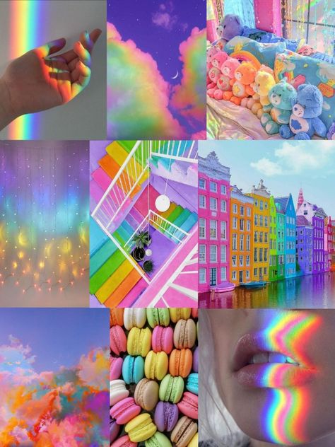 Rainbow Inspiration Board, Rainbow Aesthetic Moodboard, Rainbow Moodboard Aesthetic, Bold Colors Aesthetic, Vibrant Colors Aesthetic, Rainbow Moodboard, Mood Board Fashion Inspiration, Rainbow Color Palette, Fashion Trending Moodboard