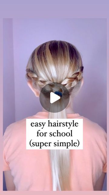 Hair Idea For School, Easy Braided Hairstyle, Idea For School, Braided Hairstyles For School, Quick Hairstyles For School, Girls School Hairstyles, Easy Hairstyles For Kids, Girl Hair Dos, Cute Hairstyles For School