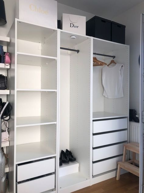 Bedroom Vanity Decor, Dressing Pax, Ikea Dressing, Functional Closet, Dressing Ikea, Ikea Pax Closet, Room Organization Bedroom, Mon Dressing, Dressing Room Closet