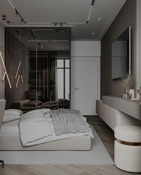 Korean Master Bedrooms Decor, Beautiful Bed Designs, Design Ložnic, Home Hall Design, Bedroom Door Design, Modern Luxury Bedroom, Dekorasi Kamar Tidur, Apartment Decor Inspiration, Modern Bedroom Design