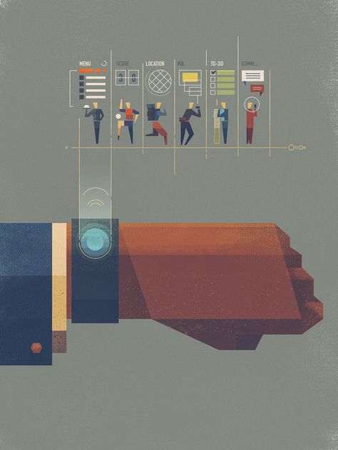 Wearables illustration by Dan Matutina #concept #illustration #wearables Cv Website, Illustration Design Graphique, Graphisches Design, 타이포그래피 포스터 디자인, Design Infographic, Infographic Design Inspiration, Retro Designs, Flat Illustration, Mail Art