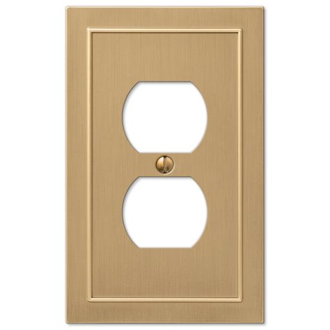 allen + roth Bethany 1-Gang Champagne Bronze Duplex Wall Plate Duplex Wall, Electrical Box Cover, Outlet Plates, Farmhouse Traditional, Bronze Mirror, Allen Roth, Classic Wall, Champagne Bronze, Hampton Bay