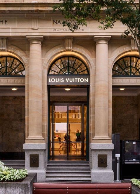 Louis Vuitton’s New Queen Street Brisbane Store - Vogue Australia Louis Vuitton Store Interior, Heritage Building, Barbie Art, Louis Vuitton Store, Aesthetic Stores, Hotel Building, Vogue Living, Louis Vuitton Shop, Dragon Fly