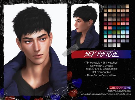 OBSIDIAN SIMS is creating Sims 4 Custom Contents. | Patreon Male Alpha Cc, Obsidian Sims, Sims 4 Men Clothing, Sims 4 Hair Male, Sims 4 Cc Eyes, Die Sims 4, Mod Hair, Sims 4 Anime, Pelo Sims