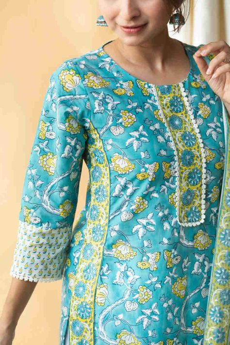 Ikkat Kurtis, Jeans Kurti, Jaipuri Print, Printed Kurti Designs, Kurta And Dupatta, Churidar Neck, Kurti Dress, Baby Clothes Sizes, Saree Blouse Neck Designs