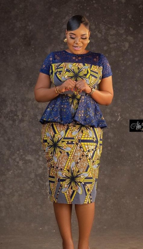 African Dress For Ladies, Skirt And Blouse Styles, Ankara Skirt And Blouse Styles, Kitenge Designs, Dress For Ladies, Stylish Naija, Ankara Skirt And Blouse, African Fabric Dress, African Print Dress Ankara