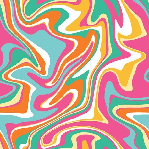 Seamless vector pattern with groovy psychedelic weaves. Abstract weaves seamless vector pattern. Hippie background with waves, psychedelic groovy texture. Hippie Background, African Pattern Design, Web Design Tools, Unique Branding, Design Theory, Color Swirl, Texture Images, Color Harmony, African Pattern