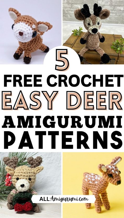 Crochet Deer Amigurumi Patterns Crochet Christmas Deer Free Pattern, Free Crochet Deer Pattern, Deer Crochet Pattern Free, Crochet Deer Pattern Free, Crochet Deer Pattern, Deer Amigurumi, Crochet Beer, Crochet Deer, Popular Crochet