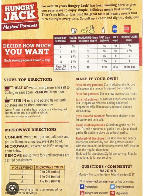 Hungry Jack Potatoes, Mashed Potato Flakes, Gluten Free Mashed Potatoes, Flavored Mashed Potatoes, Jack Potato, Hungry Jacks, Fluffy Mashed Potatoes, Instant Mashed Potatoes, Instant Potatoes