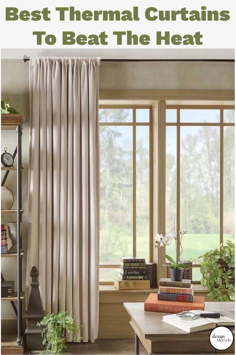 Do you have a room that really heats up in the summer? Thick thermal drapes can be a great way to keep the heat out. See what to look for before you buy. Curtains With Baseboard Heating, Summer Curtains Living Room, Diy Thermal Window Covering, Front Door Thermal Curtain, Sunroom Curtains, Long Curtains Living Room, Thermal Drapes, Insulated Drapes, Summer Curtains