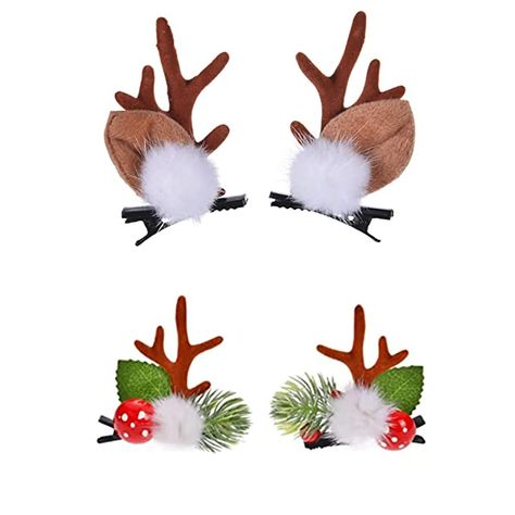 Amazon.com : Christmas Reindeer Antlers Hair Clips, Hairpins with Deer Horn Ears, Christmas Hair Accessories for Kids and Adults… (M-hair clips) : Beauty & Personal Care Elf The Musical, Christmas Hair Clips, Christmas Hair Clip, Hair Accessories For Kids, Reindeer Ears, Christmas Party Hairstyles, Hairpin Accessories, Christmas Hair Accessories, Deer Horn