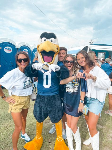 Georgia southern university Gameday Fits, Weekend Games, College Vision Board, Georgia College, Southern University, College Gameday, Georgia Southern University, Georgia Southern, Dorm Inspo