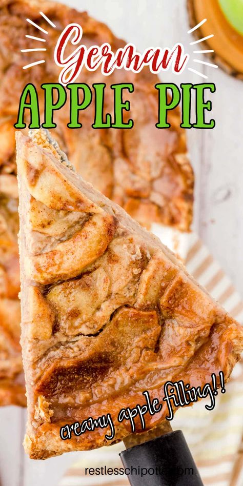 German Apple Pie Recipe, Apple Cream Pie Recipe, German Apple Pie, Recipe With Heavy Cream, Almond Pie, Restless Chipotle, Apple Cream, Apple Pie Recipe, Thanksgiving Cooking