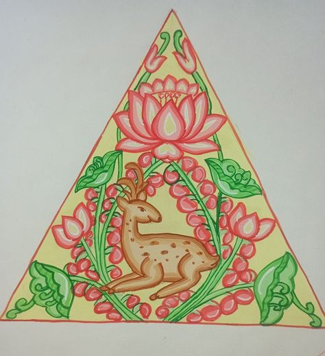 In triangle Aalekhan Designs, Aalekhan Drawing, Triangle Drawing, Beautiful Art, Deer, Drawings, Quick Saves, Design, Art