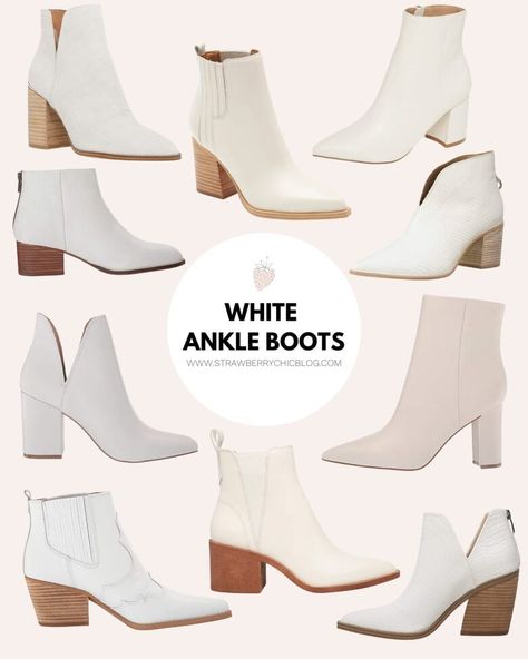 White Bootie Outfits, Ankle Boots Outfit Summer, Cream Boots Outfit, White Boot Outfits, White Ankle Boots Outfit, Ankle Booties Outfit, Cowboy Boots Outfit Fall, Ankle Boots Outfit Fall, Semi Formal Mujer