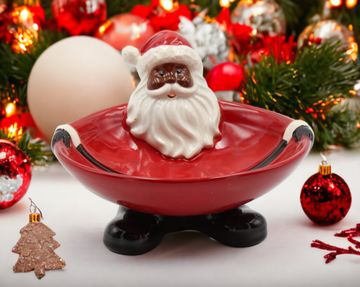 African American Santa Claus Ceramic Candy Bowl, Home Décor, Gift for Her, Gift for Mom, Kitchen Décor, Christmas Décor Christmas Candy Bowl, Christmas Bowls, Christmas Candy Dish, Santa Claus Images, Mini Candy Canes, Unique Holiday Decor, Santa Candy, Santa Figurines, Small Figurines