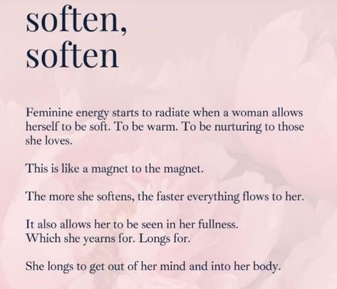 Some women get surprised here when I tell them that the secret to live their best lives from their feminine energy is to do only what you love. Because I understand this is a concept that is totally against what society preaches and praises: the sacrificing yourself to do things you don’t want or like. The thing is, that is all BS. That is all BS to keep you in a loop of being productive and exhausted. Yes the secret to live an amazing life from your feminine energy is doing LESS and only... Feminine Things To Do, What Is Feminine Energy, How To Be In Your Feminine Energy, Doing Things By Yourself, Being Feminine, Be A Lady, Being Productive, Divine Feminine Spirituality, What Women Want