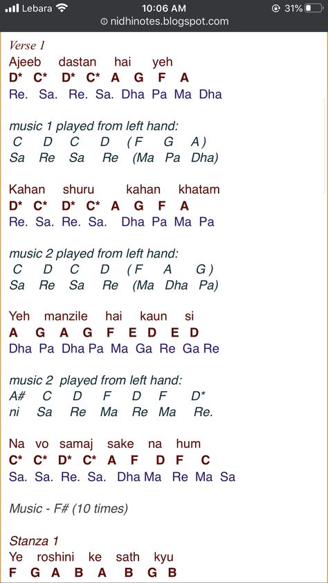 Hindi Songs On Piano, Hindi Songs Guitar Chords, Hindi Songs Piano Notes, Ukulele Hindi Songs, Bollywood Piano Notes, Sa Re Ga Ma Pa Dha Ni Sa Notes, Harmonium Notes Hindi Songs, Harmonium Notes, Keyboard Notes For Songs