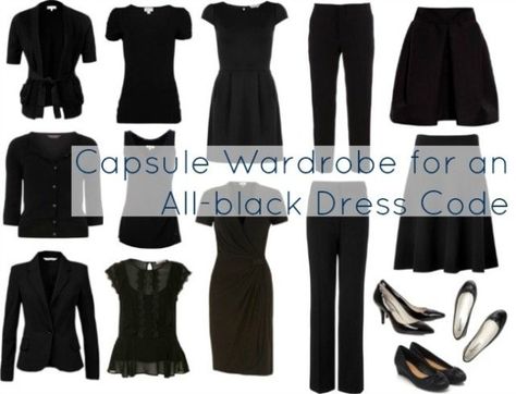 Ask Allie: All Black Capsule Wardrobe | Wardrobe Oxygen All Black Capsule Wardrobe, Black Capsule Wardrobe, All Black Dress, Black Wardrobe, Winter Typ, All Black Dresses, Minimalist Capsule Wardrobe, Minimalist Wardrobe, Dark Wear