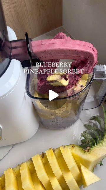 Ivonka Schellenberg on Instagram: "Blueberry + Pineapple = Sorbet Bliss 🍍💙  Homemade perfection in my Nama J2 Juicer, using the sorbet attachment. Creamy, refreshing, and oh-so-delicious.   #SorbetJoy #juicing #juicingrecipes" Nama Juicer Sorbet, Blueberry Sorbet, Homemade Sorbet, Pineapple Sorbet, Ninja Creami, Sorbet Recipes, Cold Treats, Banana Blueberry, Food Drinks Dessert