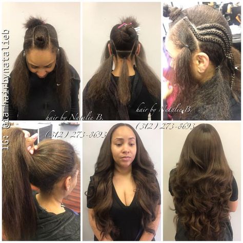 Sew-Ins that can be pulled up into a NATURAL-LOOKING bun or ponytail! ...Check out this Versatile Sew-In Hair Weave that I created for my client! ***Text Natalie B. at (312) 273-8693 to schedule your appointment! Black Hairstyles Braids, Black Hairstyles Crochet, Versatile Sew In, Sew In Weave Hairstyles, Long Weave Hairstyles, Sew In Hair Extensions, Natural Hair Stylists, Sew In Hairstyles, Sew In Weave