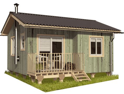 Small Bungalow House Plans Mila - Tiny House Blog Small Bungalow House Plans, Rustic Cabin Plans, Wooden House Plans, Micro House Plans, Build A Tiny House, Small Bungalow, Tiny House Blog, Small Wooden House, Beach House Plans