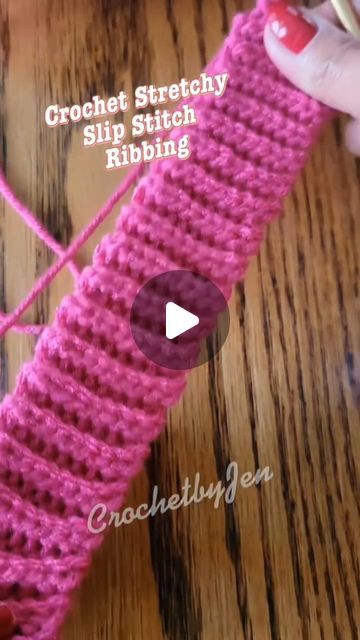 Adding Ribbing To Crochet, Crochet Stretchy Rib Stitch, Stretchy Crochet Ribbing, Crochet Ribbing Tutorial Videos, Ribbing Stitch Crochet, How To Crochet Stretchy Ribbing, Crochet Stretchy Stitch, Crochet Ridge Stitch, How To Do Ribbing In Crochet