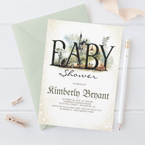 Fairytale Magic and Enchanted Story Baby Shower Invitation - tap/click to personalize and buy #Invitation #baby #shower #invitations, #fairytale #shower, Forest Baby Shower Invitations, Fairytale Baby Shower, Enchanted Forest Baby Shower, Gender Neutral Invitations, Forest Baby Showers, Gender Neutral Baby Shower Invitations, Forest Baby, Magic Castle, Woodland Baby Shower Invitations