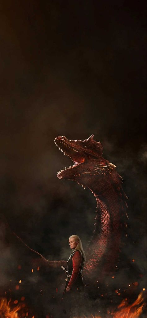 Daemon Targaryen Wallpaper, Targaryen Poster, Targaryen Dynasty, Arte Game, Game Of Thrones Poster, Dragon Wallpaper Iphone, Breathing Fire, Daemon Targaryen, Game Of Thrones Dragons