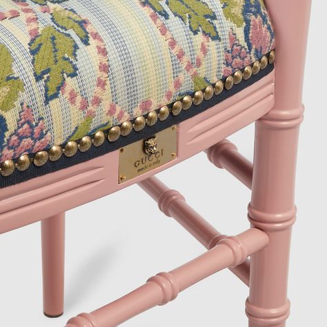 Gucci Chiavari floral jacquard chair with arm rests Anthropologie Embroidered Chair, Pink Leopard Chair, Pink Floral Dining Chairs, Agriculture Projects, Luxury Floral Embroidered Jacquard Fabric, Pink Gucci Bag With Gold-tone Hardware, Luxury Chairs, Lacquered Wood, Floral Jacquard