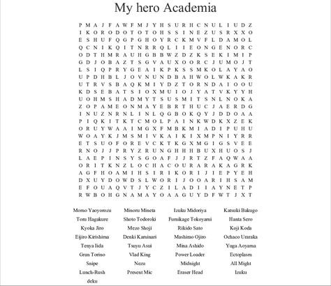 Anime Word Search, Mha Papercraft, King Power, My Hero Academia Episodes, Izuku Midoriya, My Hero, Naruto Uzumaki, Cute Anime Character, Anime Character