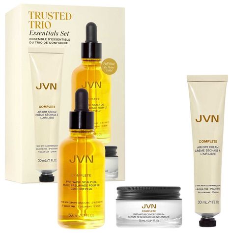 Complete Scalp & Hair Oil, Air Dry Cream and Recovery Serum Set - JVN | Sephora Lemon Protein, Air Dry Cream, Beauty Gift Guide, Hair Concerns, Scalp Oil, Skin Care Shopping, Coily Hair, Dry Scalp, Best Hair