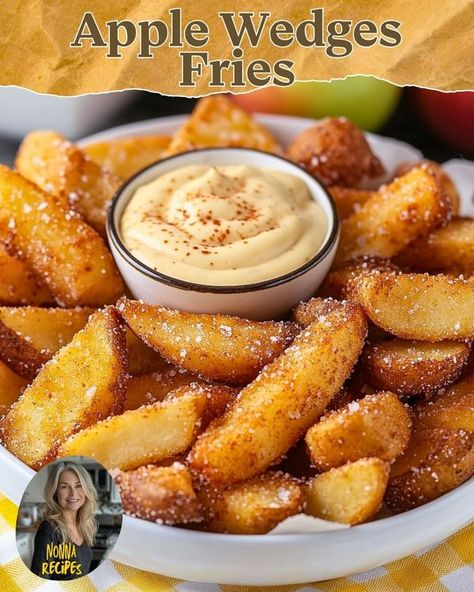 Wedges Fries, Annie Campbell, Nonna Recipes, Wedge Fries, Apple Fries, Autumn Sweets, Apple Recipes Easy, Recipes Fruit, Caramel Cream