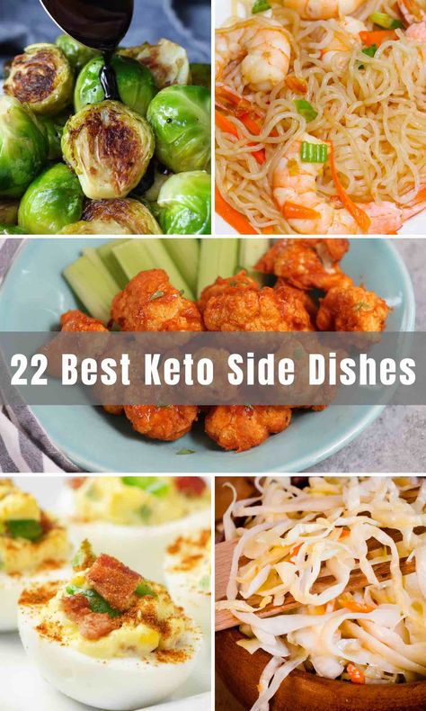 22 Best Keto Side Dishes (Low Carb Cauliflower Fried Rice Recipe & More) Side Dishes Low Carb, Balsamic Brussel Sprouts, Cauliflower Fried Rice Recipes, Sides For Chicken, Keto Sides, Buffalo Cauliflower Bites, School Recipes, Cauliflower Fried, Keto Side