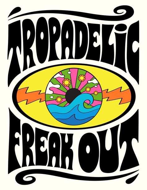 Tropadelic Freak Out - Oliver Hibert - Debut Art Tropadelic Prints, Oliver Hibert, The Phoenix Art, Art And Drawing, Impressive Art, Bright Palette, Phoenix Art Museum, Trippy Drawings, Phoenix Art