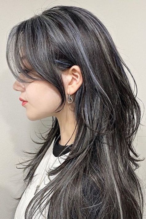 Hush Cut, Black Hair, Long Hair, Hair, Silver, Black