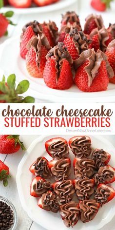 Cheesecake Filled Strawberries Recipe, Chocolate Cheesecake Stuffed Strawberries, Stuffed Strawberry Recipes, Chocolate Deviled Strawberries, Chocolate Stuffed Strawberries, Easy Desserts Valentines Day, Chocolate Cheesecake Strawberries, Strawberry Appetizers For Party, Cheesecake Filling For Strawberries