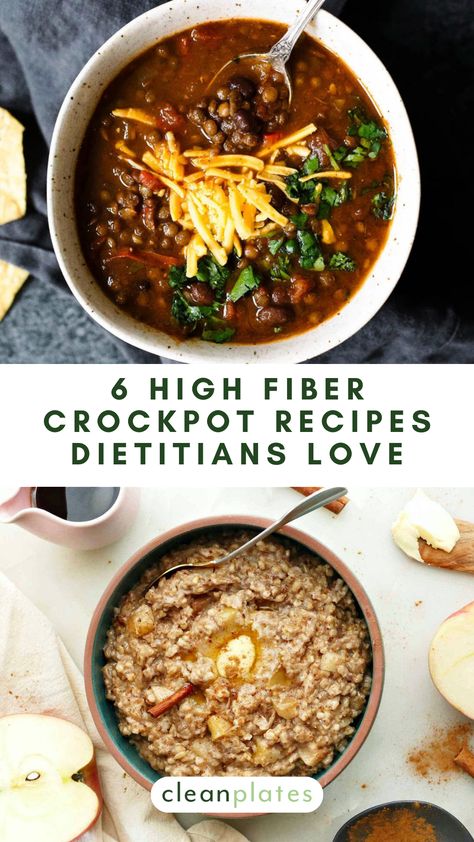 Fiber is essential for a healthy gut, and keeps you feeling full. Whip up high fiber meals easily, thanks to that kitchen hero, the crockpot. Gut Healthy Crockpot Recipes, Meal Prep For Healthy Gut, Healthy Fiber Recipes, Fiber Heavy Meals, High Fiber Slow Cooker Recipes, High Fiber Family Meals, High Fiber Healthy Recipes, Hi Fiber Food, High Fiber Dinners Easy