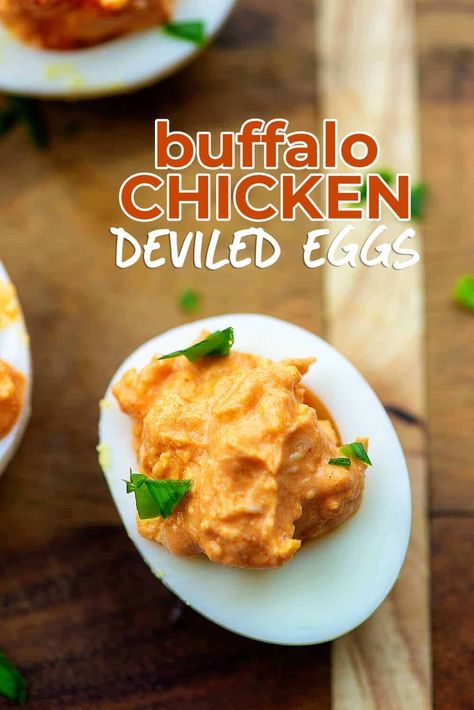 Chicken Deviled Eggs, Buffalo Deviled Eggs, Spicy Deviled Eggs, Devilled Eggs Recipe Best, Gluten Free Puff Pastry, Low Carb Snack, Chicken Dip, Deviled Eggs Recipe, Chicken Dips